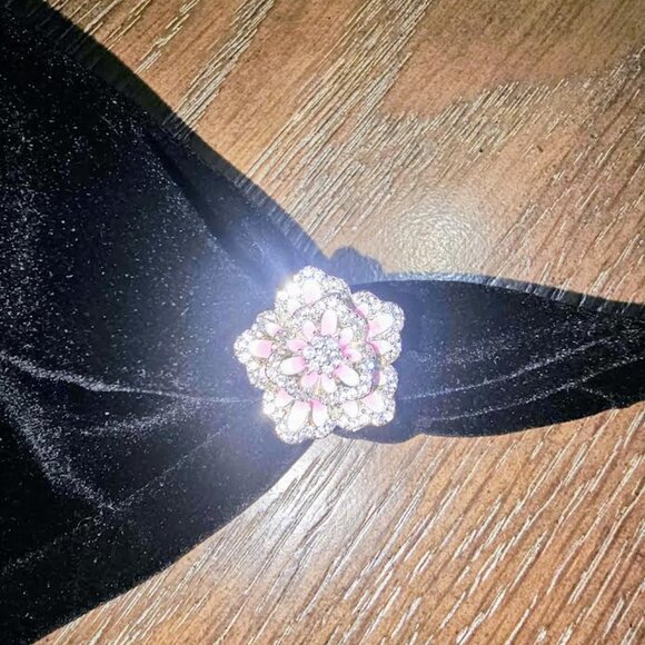 Ring set in 925 pink flower ring - Picture 1 of 2